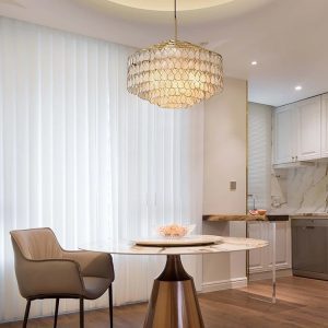 french light luxury copper edge shell chandelier vintage retro high end living room study restaurant bedroom lamps