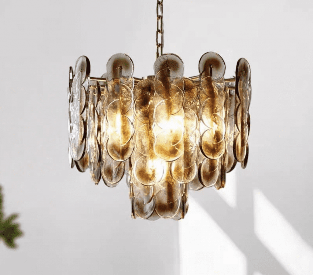 american living room lamp, retro amber glass pendant lamp, designer&apos;s creative bedroom and dining room decoration pendant lamp