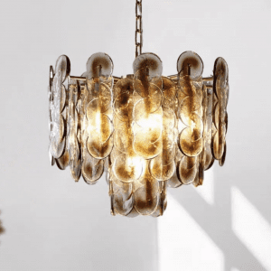 american living room lamp, retro amber glass pendant lamp, designer&apos;s creative bedroom and dining room decoration pendant lamp