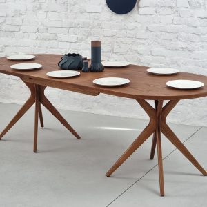 table à manger ovale extensible en bois naturel juubi