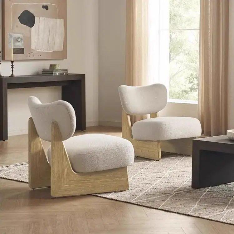 italian style velvet single sofa living room solid wood chair leisure living room chairs balcony study room leisure chairs 3