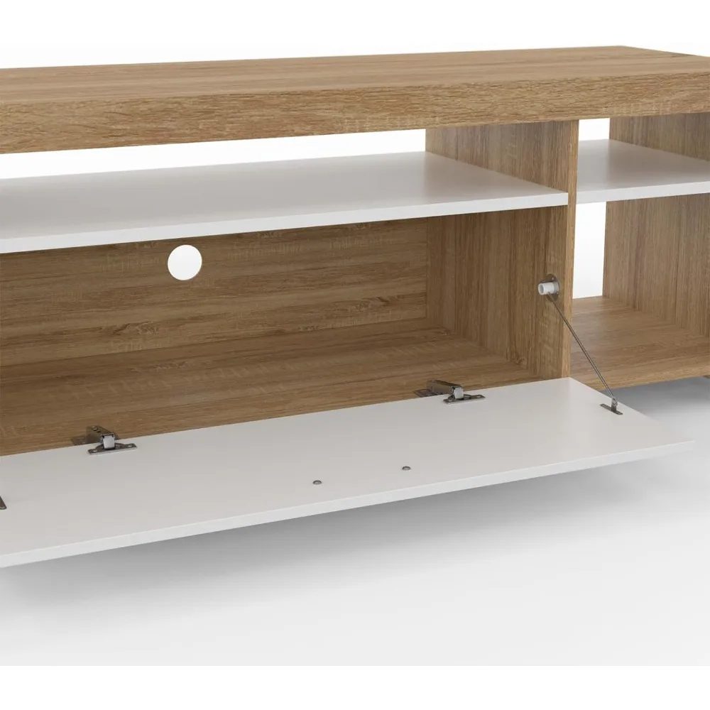 tv stand 140 cm malo wood and white cupboard 11