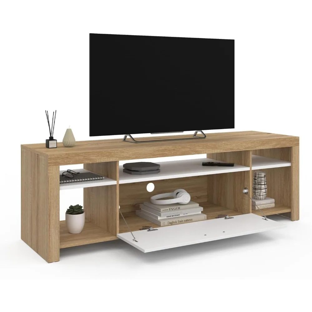 tv stand 140 cm malo wood and white cupboard 10