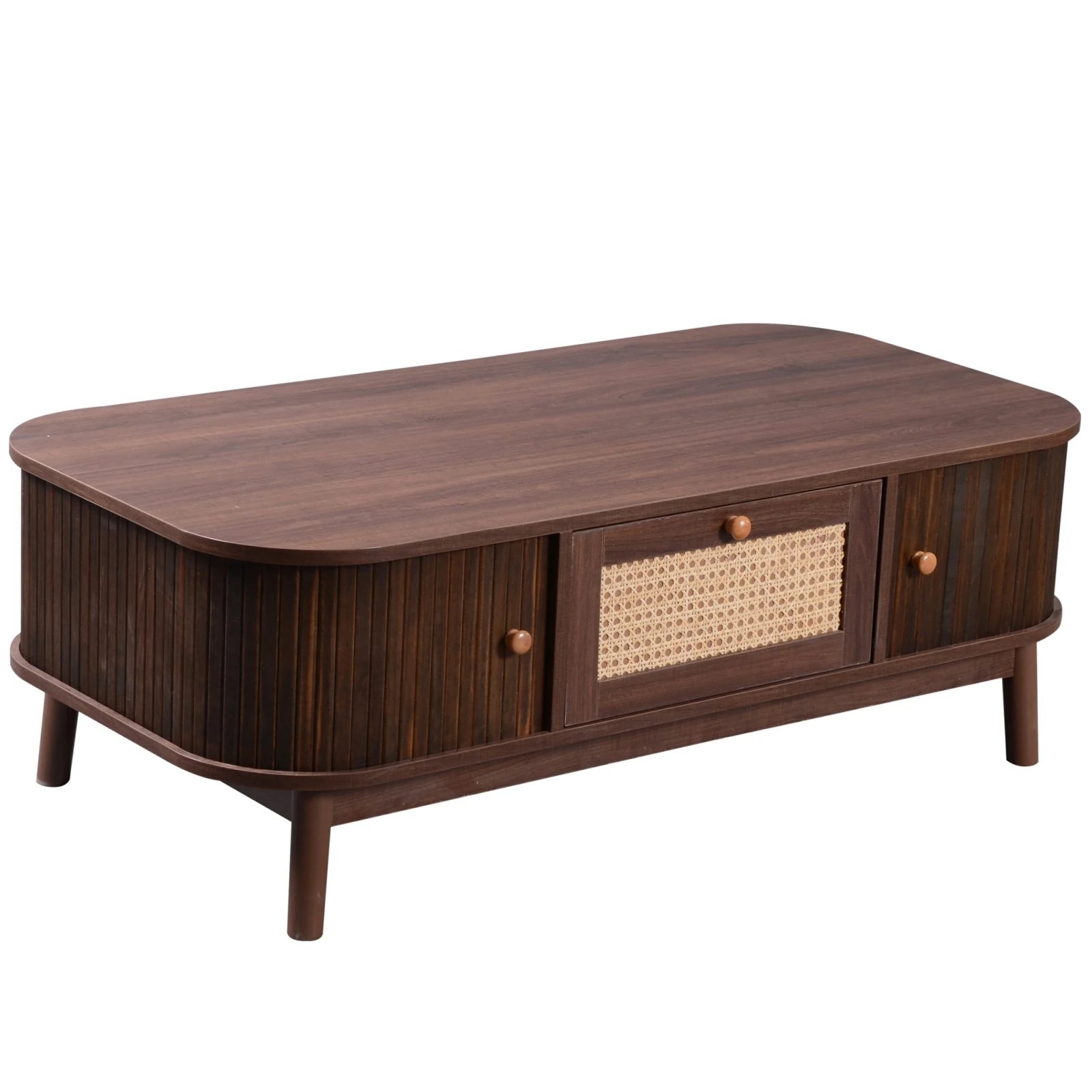 anajqaqia coffee table with rattan drawers and sliding doors,country style rattan coffee table,sofa table for living room,office 5