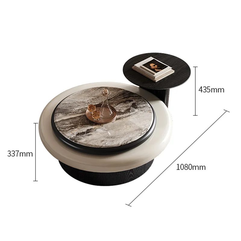 italian style luxury rotating coffee tables modern minimalist round coffee table size combination living room artistic side desk 5