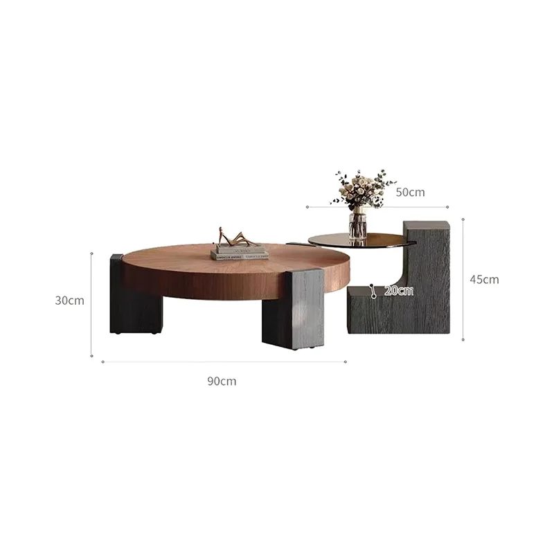 round vintage coffee table mid century glamour classic retro coffee table design wabi sabi table basse furniture for home 1