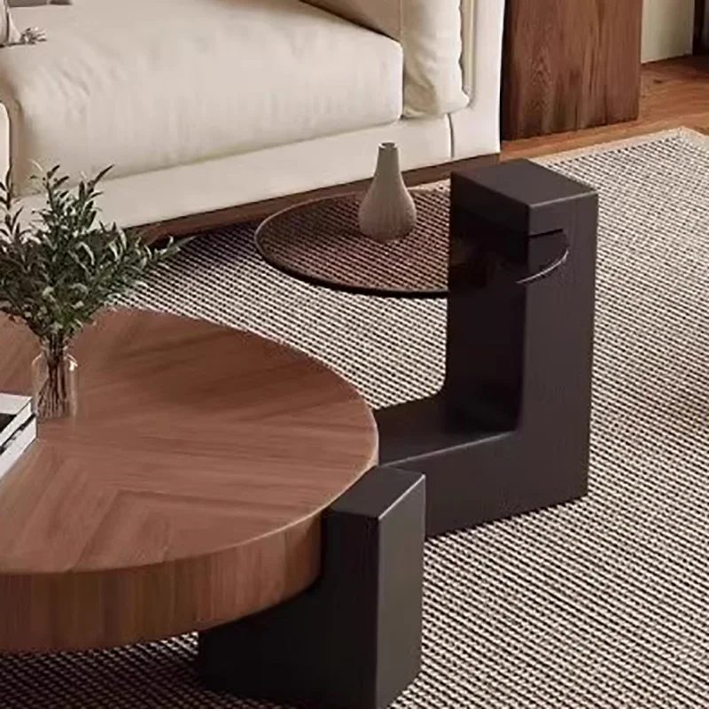 round vintage coffee table mid century glamour classic retro coffee table design wabi sabi table basse furniture for home 2