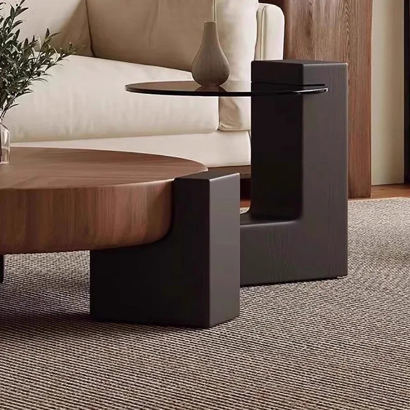 round vintage coffee table mid century glamour classic retro coffee table design wabi sabi table basse furniture for home 3