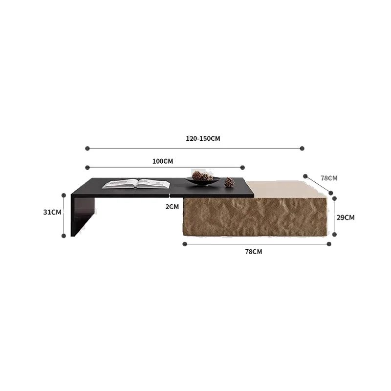 modular luxury coffee table rectangle neutral modern elegant coffee table trendy design living room coffee table furniture 1