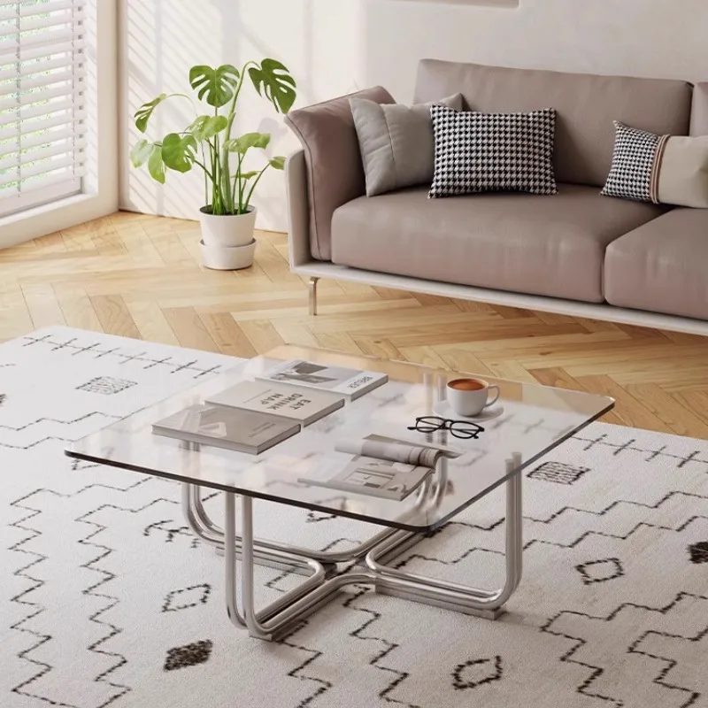 minimalist unique coffee table transparent glass decoration modern coffee table luxury living room meubles postmodern furniture 3