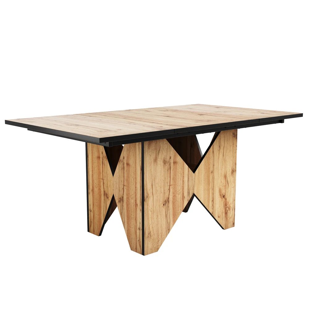 dining table 138.5x80x75 cm modern drink grain table for 4 6 people modern drink grain mdf light brown 11