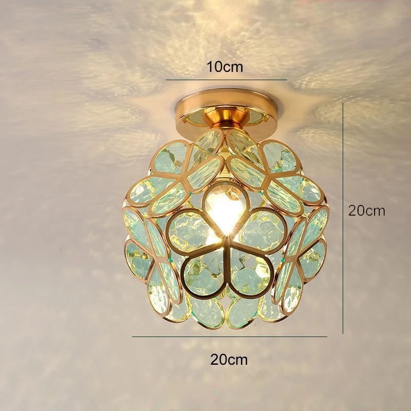 crystal petal ceiling light modern aisle porch balcony led lamps for bedroom living room corridor balcony hanging lights pendant 56