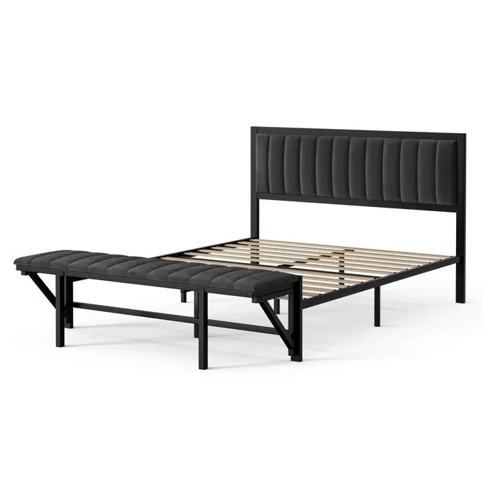 lvhom upholstered bed frame 160x200cm with an end bench foldable, multifunctional bed with storage space for bedroom lvhom upholstered bed frame 160x200cm with an end bench foldable, multifunctional bed with storage space for bedroom