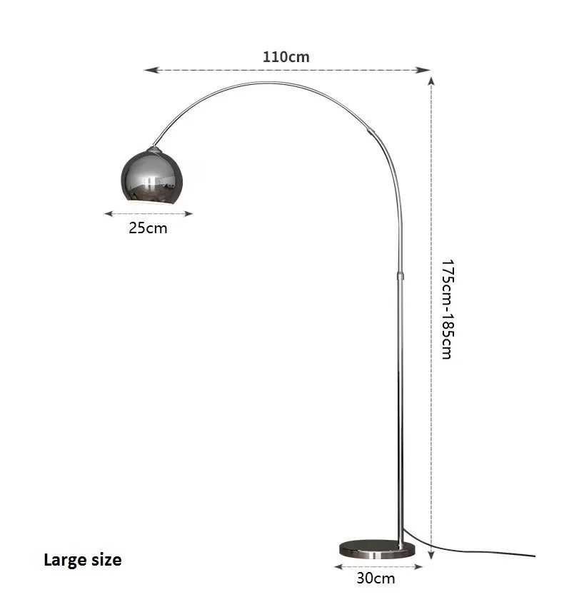 modern simple led floor lamp nordic chrome large fishing lamp ins living room study bedroom sofa bedside floor lighting 9