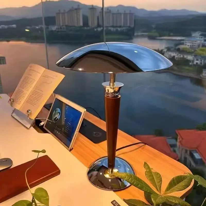 vintage desk lamp industrial wooden iron body nordic bauhaus design table light office study room bedside bedroom hotel e14 1