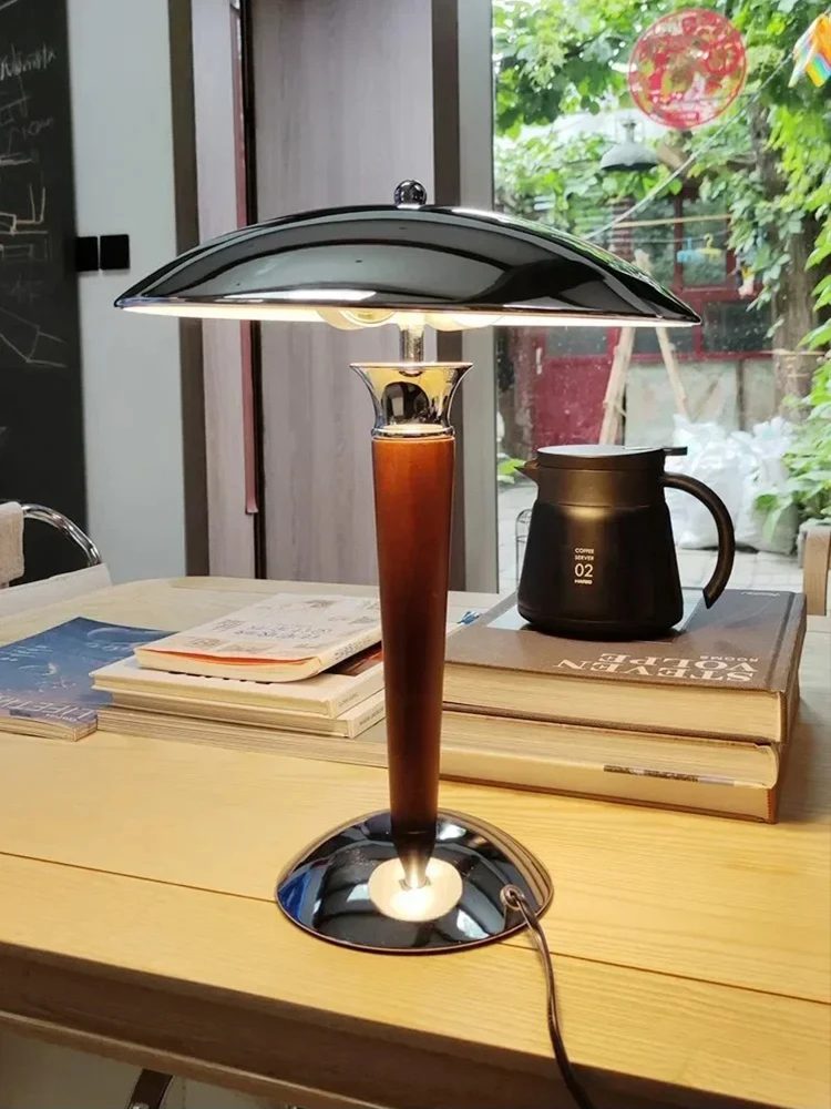 vintage desk lamp industrial wooden iron body nordic bauhaus design table light office study room bedside bedroom hotel e14 4