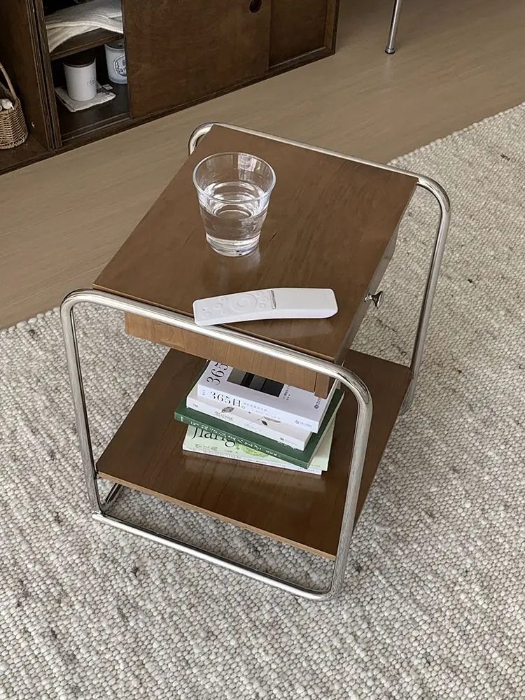 simple bedside cabinet home living room square table coffee table modern bedroom bedside storage tables sofa side cabinets 4