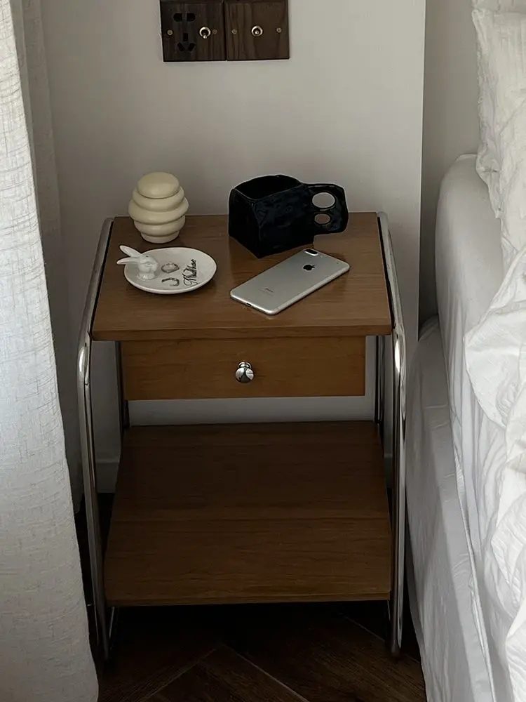 simple bedside cabinet home living room square table coffee table modern bedroom bedside storage tables sofa side cabinets 6