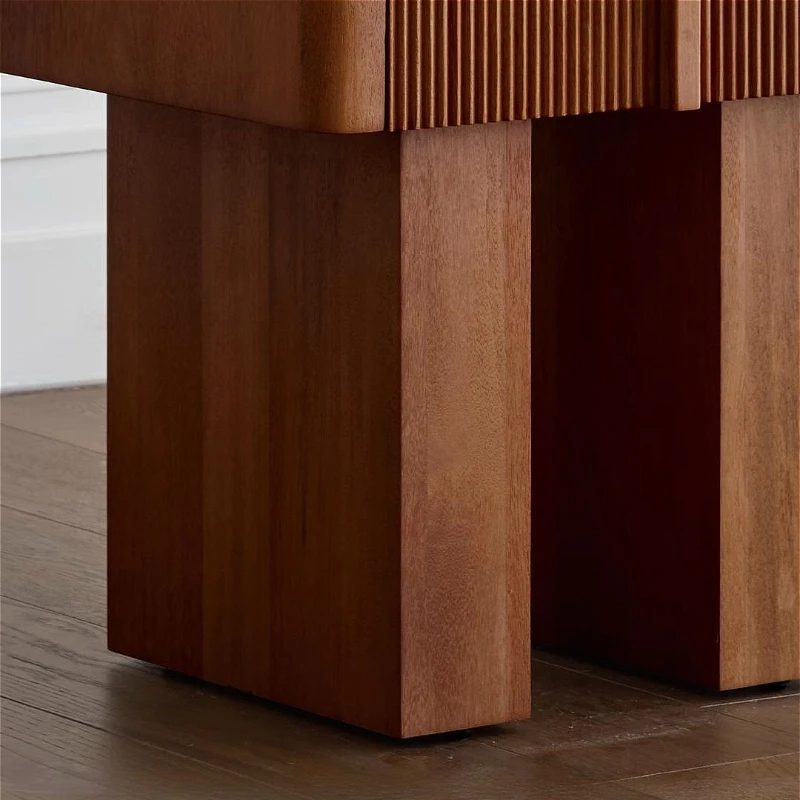 american retro style solid wood bedroom bedside table antique style high end shelf light luxury boxwood storage drawer 3