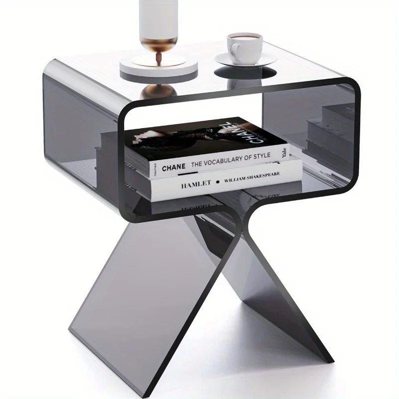 modern transparent acrylic bedside table creative side table, small narrow end table 18